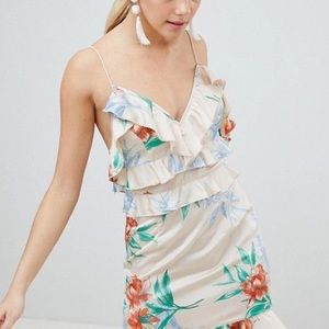 PrettyLittleThing Floral Ruffle Dress